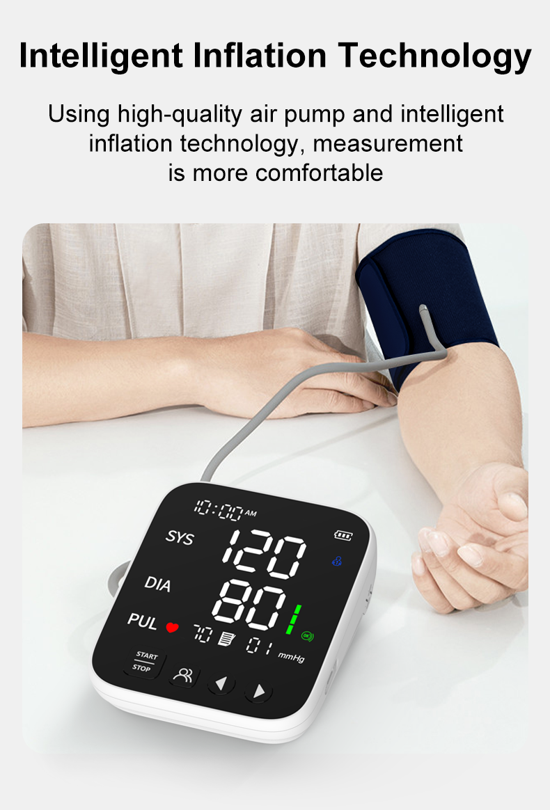 AOJ30M Upgraded Arm Blood Pressure Monitor 4.7inch HD Screen BP Meter